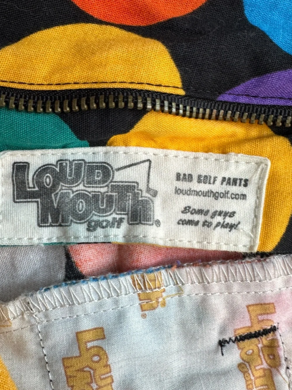 Loudmouth Golf Shorts Mens 32 Multi Polka Dot Stretch Cotton Flat Front Funky